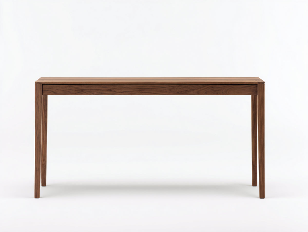 Console en bois finition noyer 170×38×78 cm - brun foncé - structure droite et pieds fins pour chambre à coucher