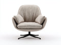 Fauteuil lounge 92×88×96 cm - tissu texturé beige clair - dossier haut et piètement étoilé noir pour salon