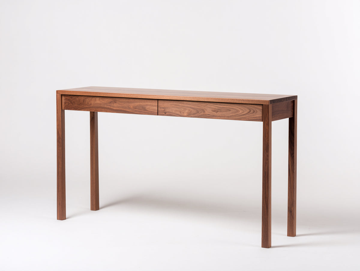Console en bois de noyer 150×40×78 cm - marron - rangement discret et structure élancée pour chambre