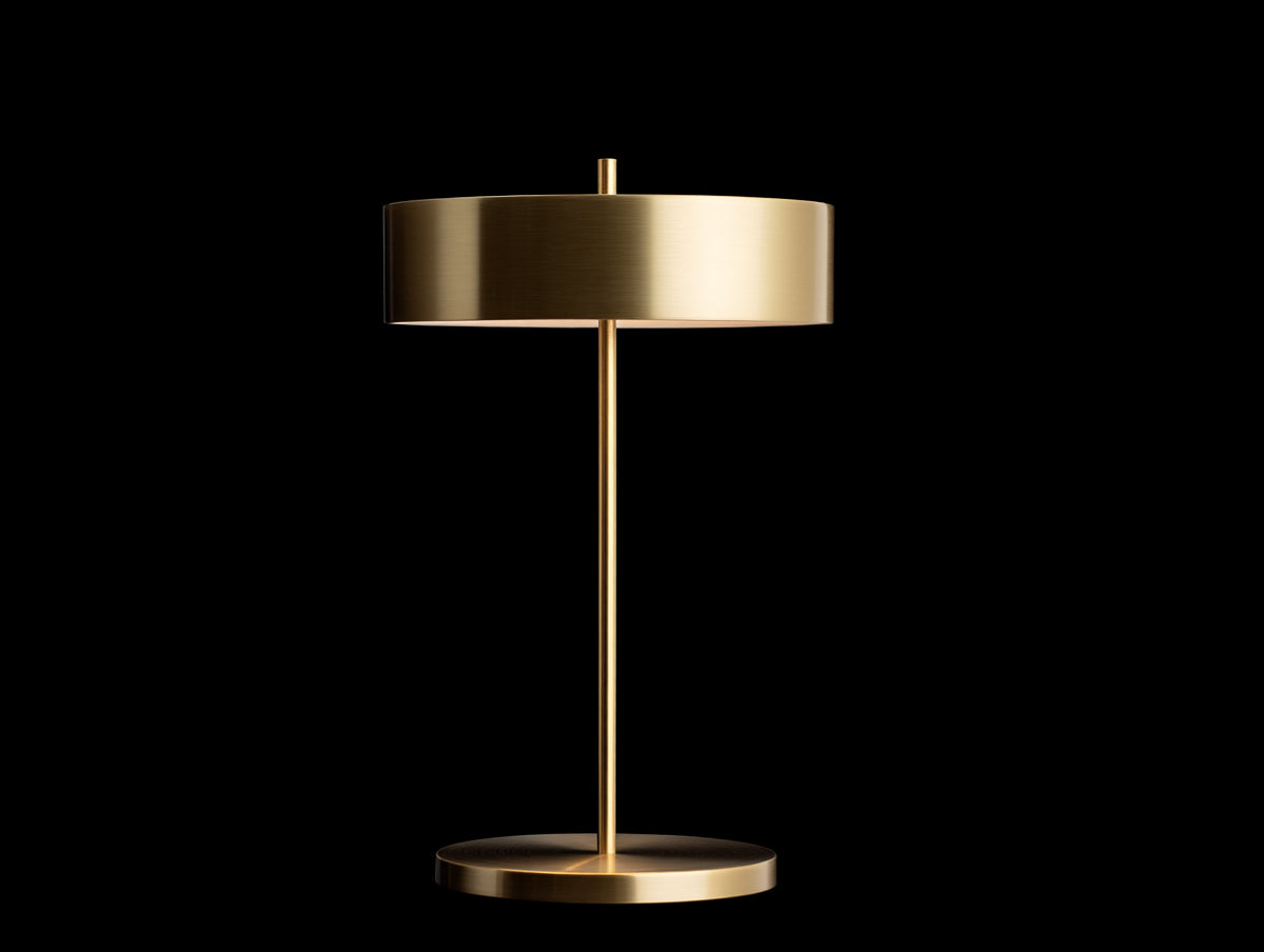 Lampe De Bureau en métal 38×38×62 cm - doré - abat-jour cylindrique large et silhouette élancée pour chambre à coucher