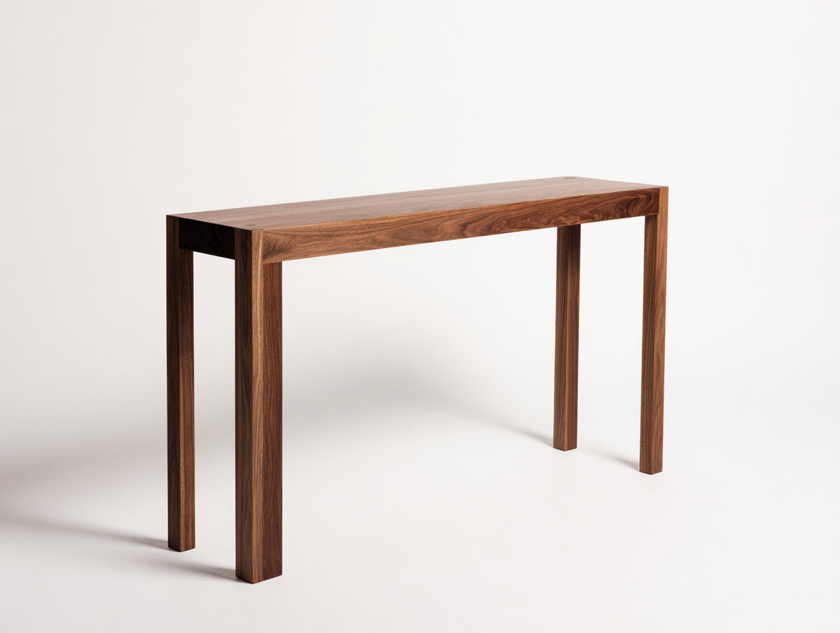 Console 135×35×78 cm - bois de noyer brun - cadre ouvert rectiligne pour chambre à coucher