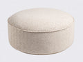 Tabouret rond 72×72×36 cm - tissu texturé beige clair - assise basse rembourrée pour chambre à coucher