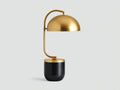 Lampe De Bureau en métal 34×24×52 cm - noir doré - abat-jour dôme et bras courbé pour chambre à coucher
