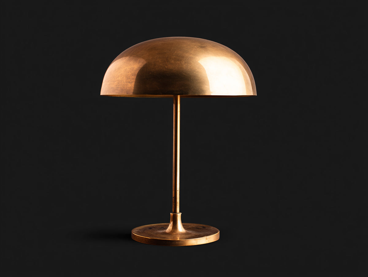 Lampe de bureau 42×42×54 cm - métal laiton vieilli - abat-jour coupole pour chambre à coucher